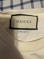 Gucci Band White Embroidered Logo Graphic Print Men’s Jersey T-Shirt Size L