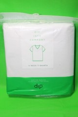 Dip v neck White sleeve T shirt Size XXL Short sleeve DIP New Sealed 2 packs
