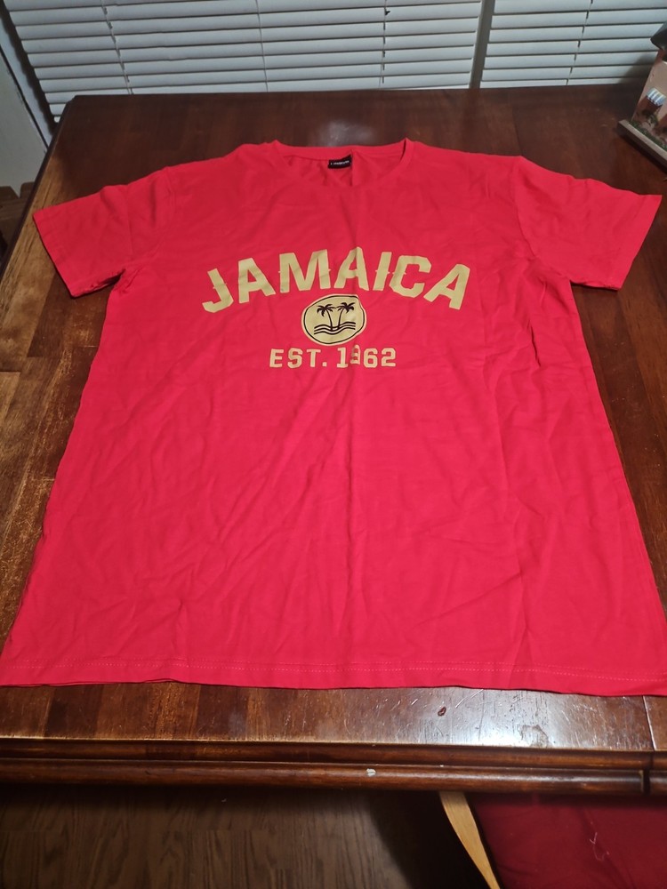 Jamaica Est. 1962 Men’s Size XXL Graphic T-Shirt Red Gold Lifestyle