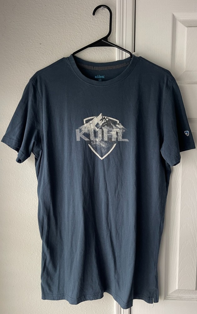 Kuhl Born In The Mountains T Shirt Men Medium Blue Organic Cotton Wildfibre 7245
