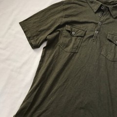Kuhl Shirt Mens S Green Henley Pullover Mock Neck Short Sleeve Outdoor Button