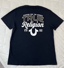 True Religion Black Graphic Logo Men’s Cotton Graphic T-Shirt Size L