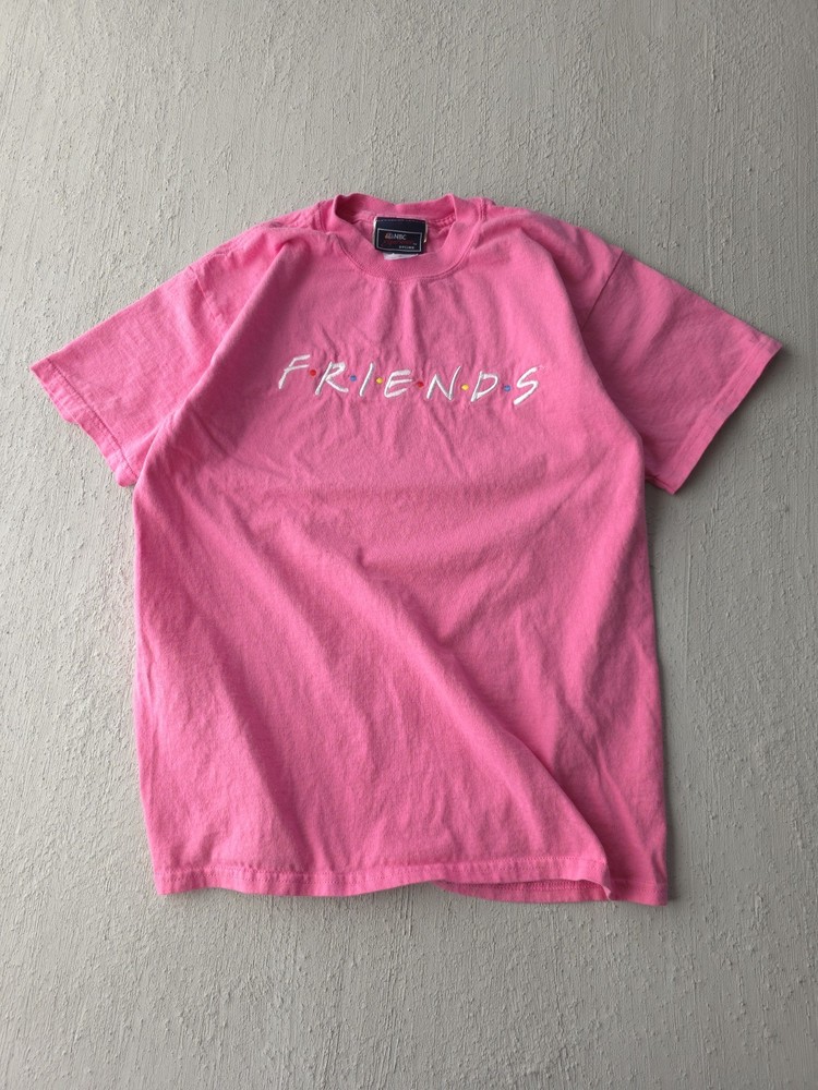 Vintage 2000s Friends NBC Store Pink Embroidered T-shirt TV Promo M