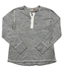 Homespun Knitwear Henley Long Sleeve Men’s Sweatshirt Size L Retro Style Grey