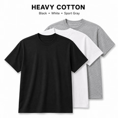 Gildan Heavy Cotton 5000 T-Shirt 3 & 5 Pack Men’s Blank Crew Neck Tee S-5XL