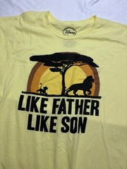 Disney Mens Lion King Like Father Like Son Mufasa Simba Yellow Shirt 2X