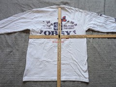 OBEY Long Sleeve Shirt Mens Medium White Butterfly 420 Graphic Tee Back Print