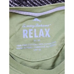 Tommy Bahama T-Shirt Mens Medium Green Pima Cotton Pocket UPF 50 Casual