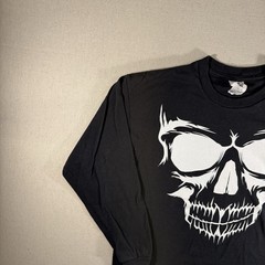 Delta Pro Weight Black Long Sleeve Skull Y2K Vintage Size XL 2000s