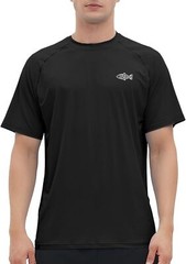 Men’s Rash Guard Short Sleeve UPF 50 Quick Dry Sun Protection Fishing T Shirt
