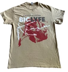 Kevin Gates Big Lyfe Tour T Shirt Tan Medium 2-Sided Graphic Concert Rap Tee
