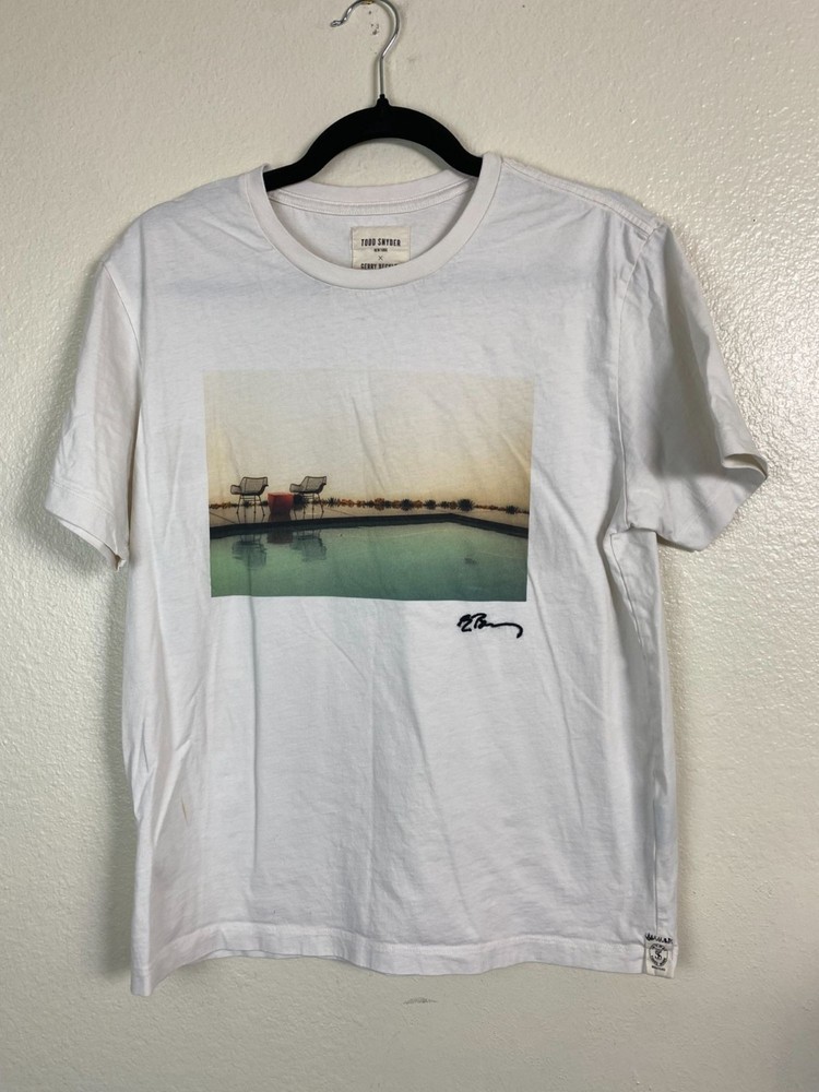 Todd Snyder x Gerry Beckley White Graphic Tee T-Shirt Size Medium Short sleeve