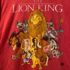 Vintage 1994 Disney The Lion King T-Shirt Red Simba Timon Pumbaa Mufasa Tee (M)