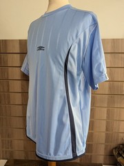Umbro T-Shirt Drill Stripe Y2K Rare Premium Gym Sports Football 90s Retro UK L