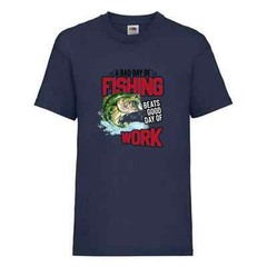 Fishing Beats Bad Day At Work Humour Novelty T Shirt Various Colours And Sizes