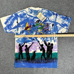 Vintage 90s Kite AOP Hand Dyed Local Color Reach For The Sky Shirt – Size Large
