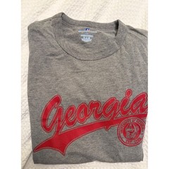 Russell Athletic Mens Georgia Bulldogs T-Shirt Gray Graphic Tee Large UGA L