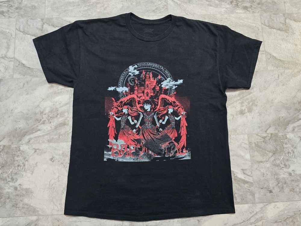 Babymetal 2024 World Tour T-Shirt Mens Sz XL Black Anime Graphic Concert Rare