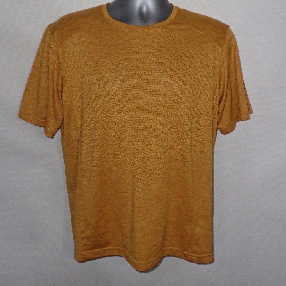 REI Co-op Men’s Sahara T-Shirt Mustard Yellow Short Sleeve Medium Wicking Hike