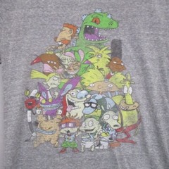 Nickelodeon 90’s Cartoon Characters Gray Men Size | M