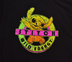 Neff X Disney Mens Stitch Wild Energy Distressed Graphic Black Shirt NWT S-XL