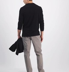 Alfani Alfatech Long Sleeve Crewneck T-Shirt Deep Black-2XL