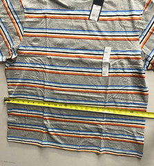 Men’s Short Sleeve T-Shirt Original Use Heathered Gray/Striped Size XXL