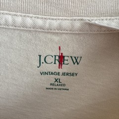 NEW J Crew Mens T Shirt Brown Dog Graphic Christmas XL Cotton Long Sleeve Crew