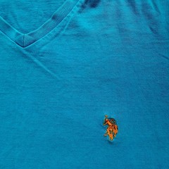 U.S. Polo Assn. Blue V Neck T Shirt Large Cotton Casual Preppy Basic