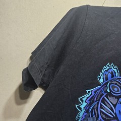 KENZO BLACK WITH BLUE FOIL TIGER T-SHIRTCREW NECK SIZE L PIT-PIT 47CM (GAR21/1