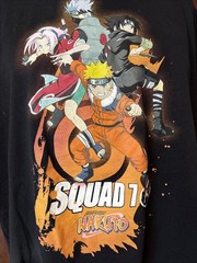 Naruto Squad 7 Character Logo Black Tee T-shirt Mens Sz 2XL