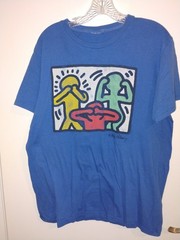 VINTAGE KEITH HARING ARTWORK MENS LARGE T-SHIRT CREW NECK