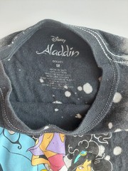 Rare Vintage Style Disney Aladdin Graphic Black Bleach Spots T-shirt Size M