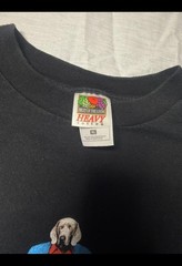 Vintage 1999 Fruit Of The Loom T-Shirt Mens XL Black William Wegman Dog Graphic