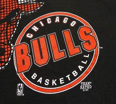 Vintage Chicago Bulls T-Shirt XL Team Rated Boxy Fit Grid Single Stitched 1991