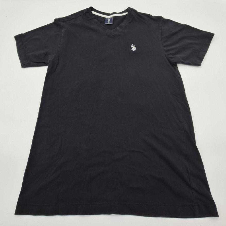 US Polo Assn V Neck Black Shirt Mens Size XSmall Good Condition