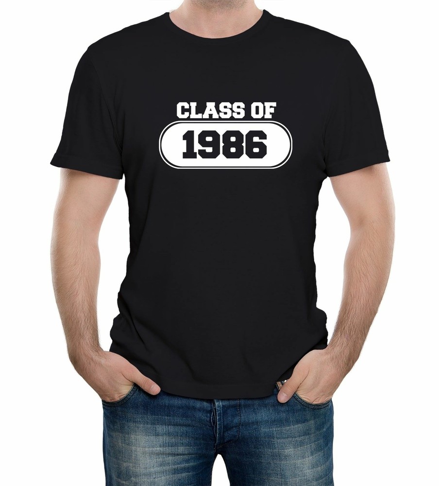 Mens Class of 1986 College School Graduation T-Shirt University Gift