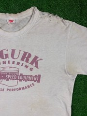 Vintage 50s Mcgurk Hot Rod Speed Racing Water Print Medium Distressed Shirt USA
