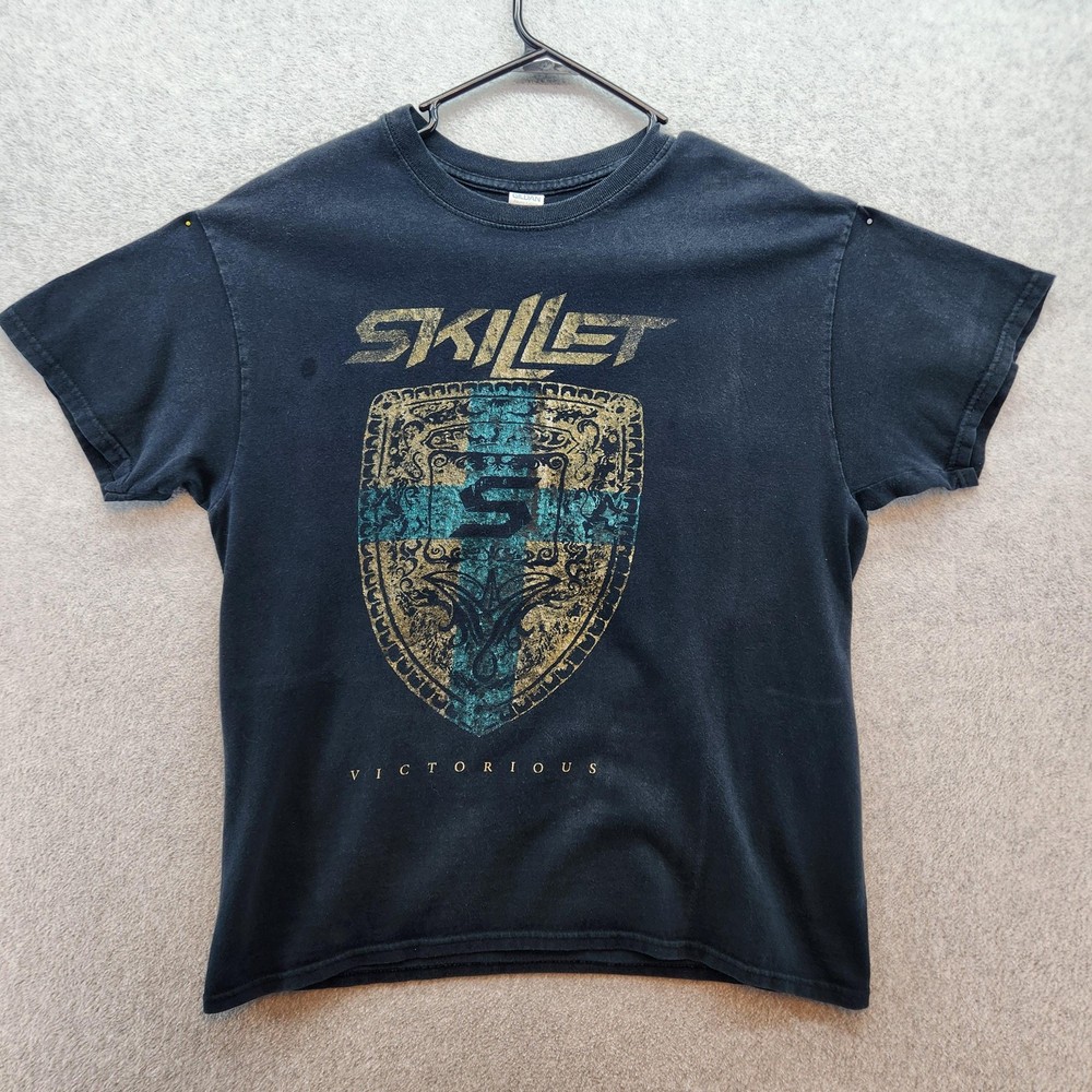 Skillet Shirt Mens Large Black Victorious Album Graphic Rock Band Tee Music