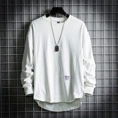 Men’s Casual Baggy Long Sleeve Shirt Sports Round Neck Fashion T-Shirt Street