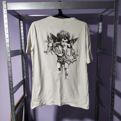 Amiri Angel Cherub Engraving Graphic Tee Cream White Designer Size L