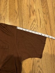 Vintage Jockey Pocket T Shirt Size XL Chocolate Brown Single Stitch USA Vtg