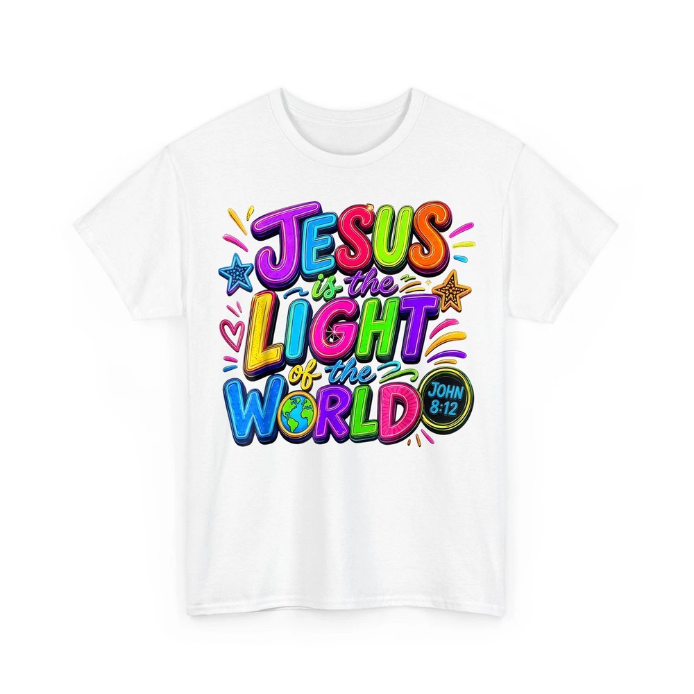 Jesus is The Light of The World John 8:12 Christian VBS Neon Unisex T-Shirt