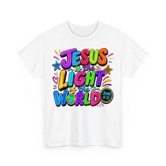 Jesus is The Light of The World John 8:12 Christian VBS Neon Unisex T-Shirt