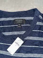 Banana Republic Men’s Linen Blend T-Shirt Short Sleeve Blue Size XL *BRAND NEW*