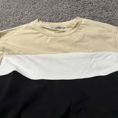 Porter & Ash Performance T Shirt Mens L Tan White Black Short Sleeve