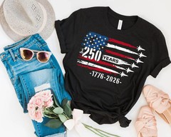 Patriotic Jet Fighter Shirt, America 250th Anniversary Shirt, USA 1776-2026