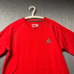 Adidas Ultimate Tee Men’s T-Shirt Size S Red Athletic Gym Short Sleeve Polyester