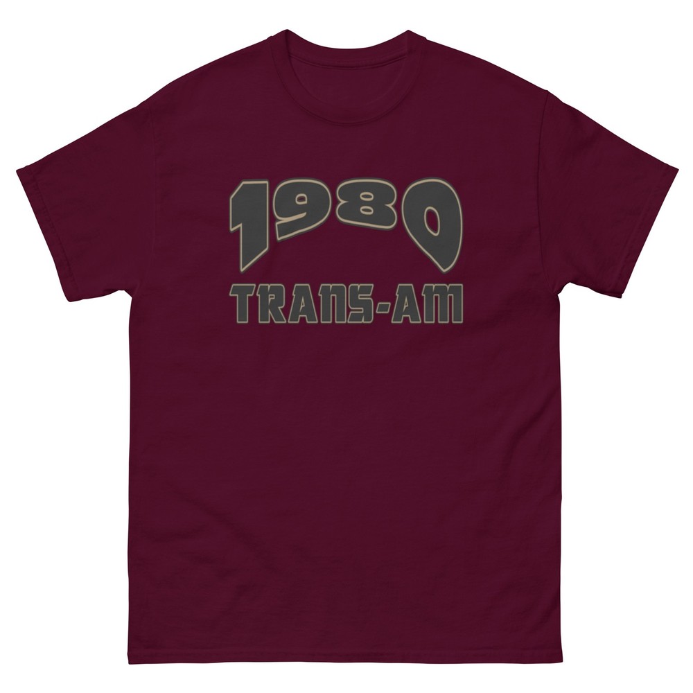 1980 TRANS-AM T SHIRT sizes Small THRU 5XL choose from 10 COLORS!
