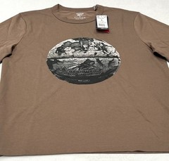 Reebok Men’s Regular Fit Short Sleeve Graphic Hoopwear T-Shirt, Brown, L